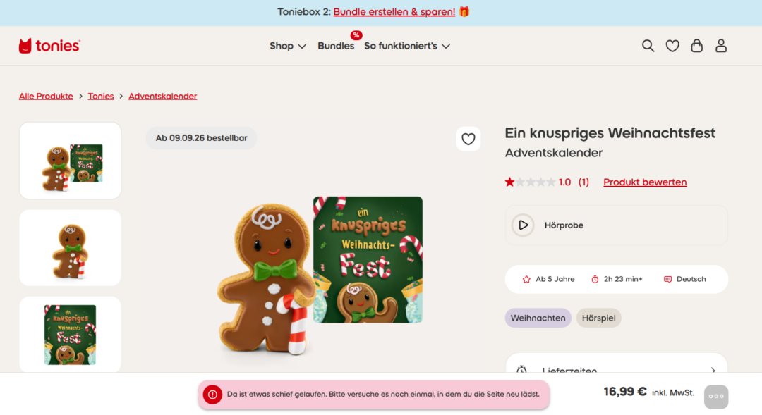 Leuchtende Kinderaugen vs. Serverdown: Der jährliche Hype um die Weihnachts-Tonies (und das Chaos 2026)